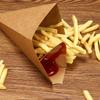 50 Unidades Caja Cono Patatas Fritas Vaso Ketchup Restaurante Comida Rápida Para Llevar Desechable Paquete de Papel para Alimentos