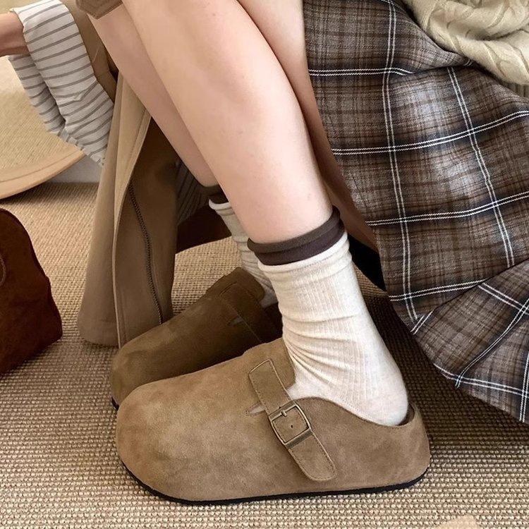 Birkenstock shoes bag head half slippers outer wear spring and summer new flat casual Birkenstock retro muller shoes