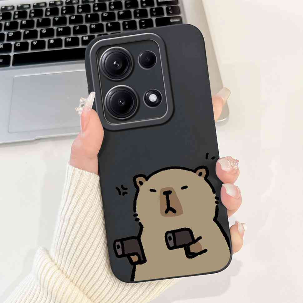 Simple Silicone Case For Redmi Note14s 4G Capa Lovely Panda Rabbit Shockproof Back Cover For Xiaomi Redmi Note 14S Phone Shell