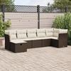 VidaXL Garden Lounge Set with Cushions 7 Pcs Brown Wicker 3325309