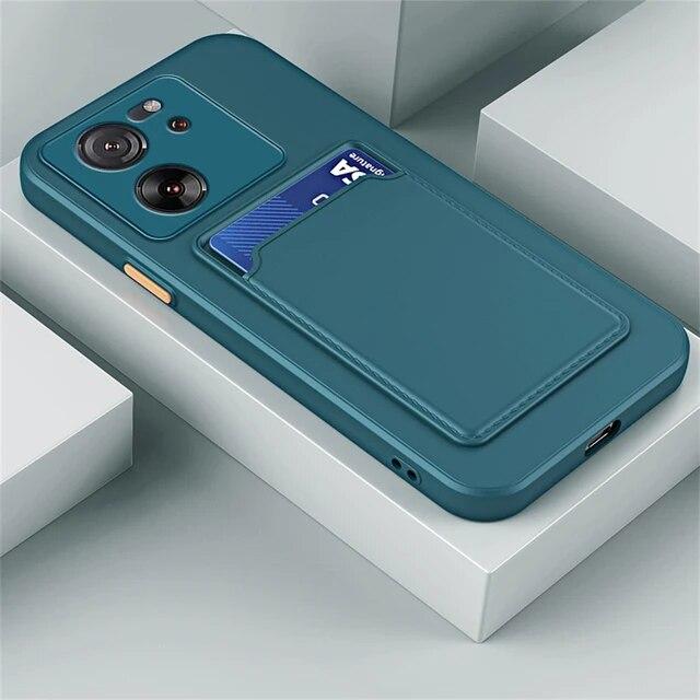 

Чехол-кошелек с отделением для карт для Xiaomi Poco X6 Pro X 6 5G, защита объектива камеры ярких цветов, мягкий силиконовый чехол для POCO M6pro 4G M5 X5 Pro For poco X6 5G темно-зеленого