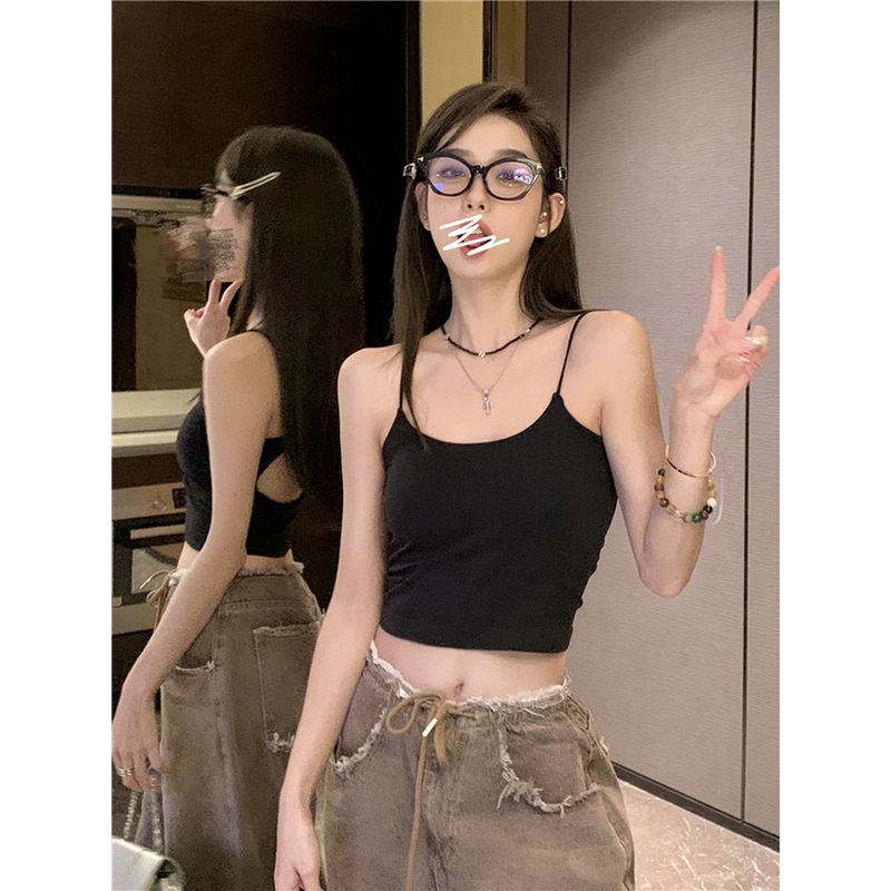 Beauty Back Black Sexy Pure Desire Seaside Slim-Fit Camisole