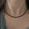 Black Mini Bead Layered Choker Necklace (2 Types)