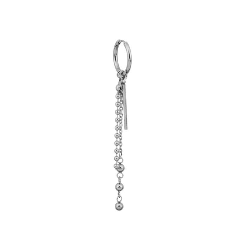 Bulletproof Small Group Park Zhimin with the Same Round Bead Chain Earrings, Non-fading Ears for Men and Women