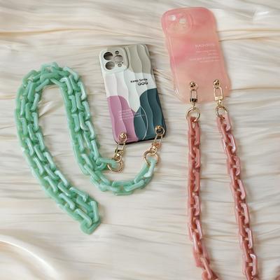 Nowe akcesorium do telefonu Odpinany łańcuszek Cukierkowy Crossbody Luksusowe etui na telefon Łańcuchy Akrylowa smycz na ramię Komórka Mobilny pasek z naszywką