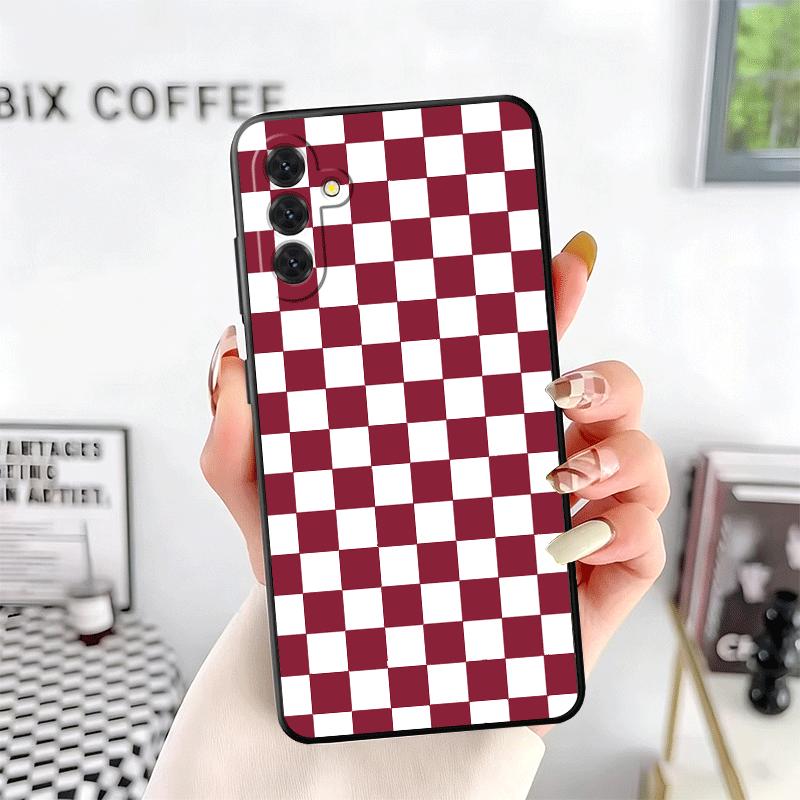 Retro Classic Chess Board Grid Soft Phone Case for Samsung A17 A37 A57 A16 A26 A36 A56 A15 A25 A35 A55 A14 A24 A34 A54 A13 A23 A