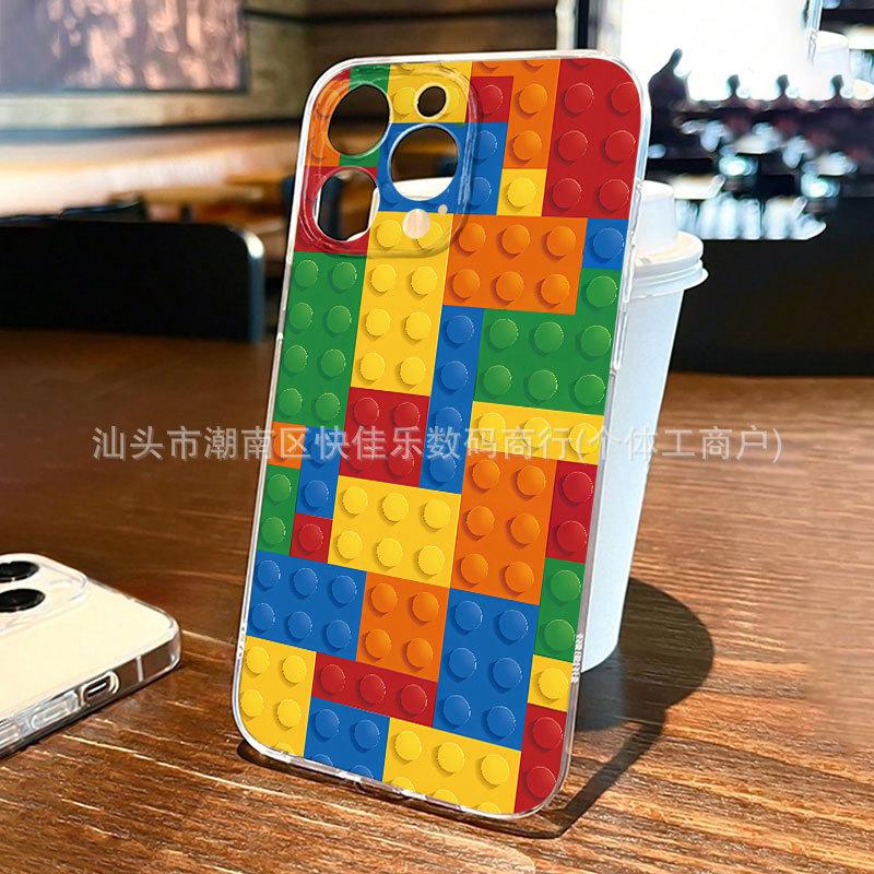 Fun Color Building Block for iPhone11/12/13/14/15/16/17 PROMAX Anti-drop Phone Case