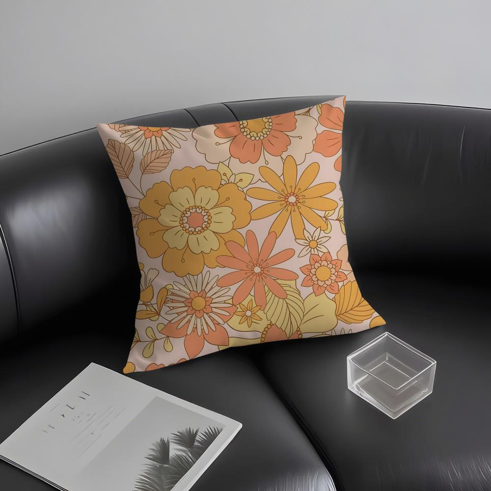 Retro Floral Ins Cushion Cover Pillowcase Ultra Soft Skin Friendly Fabric Cloud Like Comfort & Concealed Zipper