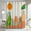 Boho Shower Curtain - Waterproof Green, Weighted Hem, Unique Art Print, Polyester,   for Bathroom Stall