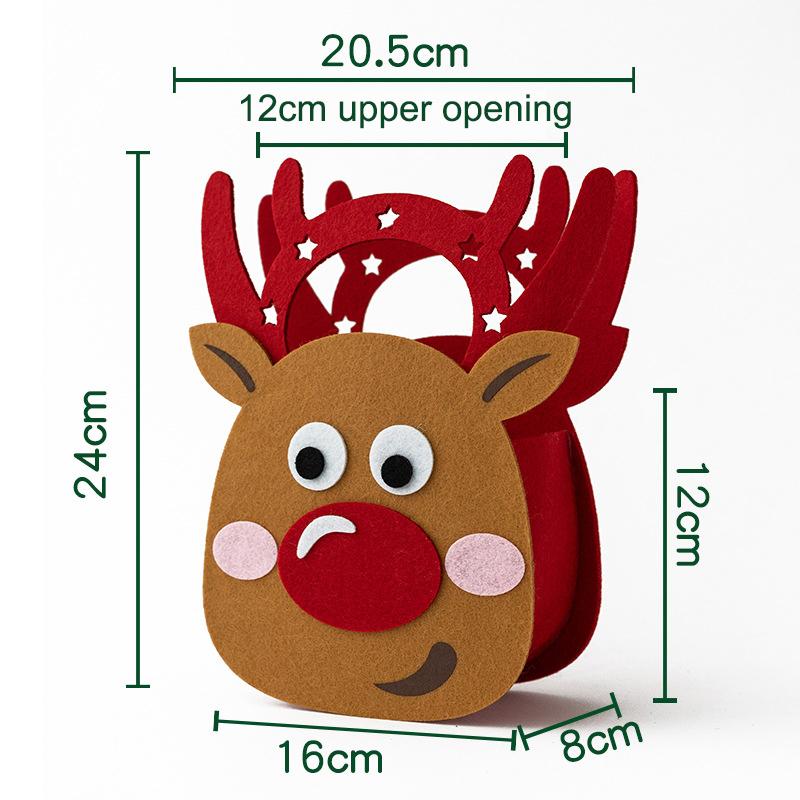 1PCS Christmas Gift Bag Creative Felt Cloth Children Candy Gift Bag Christmas Eve Handheld Portable Apple Bag