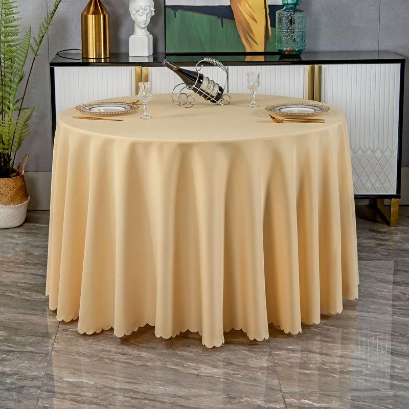 

Скатерть для отеля Ресторан Обеденный зал Свадебный банкетный ресторан Большая круглая скатерть Ткань Европейская круглая юбка для стола Скатерть Champagne Plain Round 2.0 meters