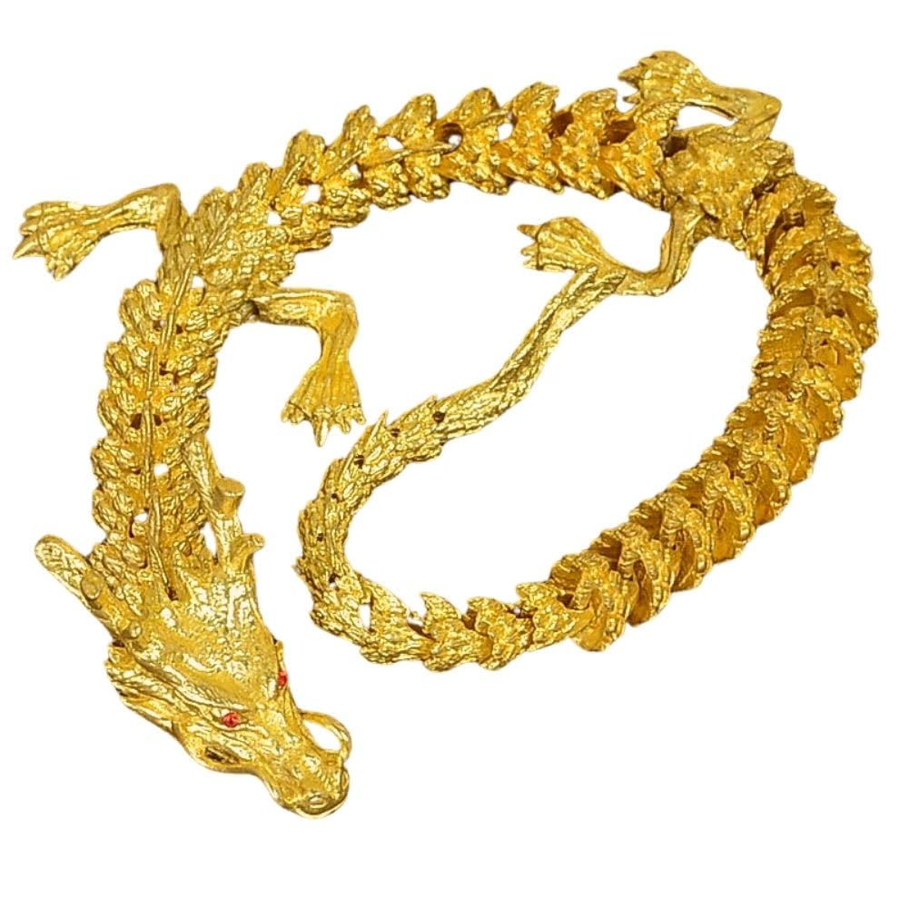 

Golden Dragon Feng Shui Ornament, 25cm, Dragon Figurine, Good Fortune, Lucky Charm, Wealth, Blue Dragon, Dragon Ornament, Interior Decor, Living Room,