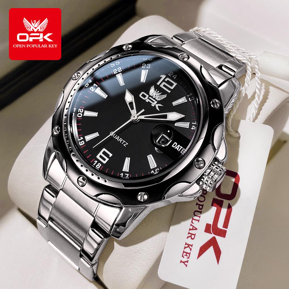 OPK 6026 Original Waterproof Watches For Men Digital Mirror Luxury Quartz Watch Luminous Wristwatch Male Date Reloj Hombre
