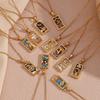 18K Gold-Plated Stainless Steel Tarot Card Necklace - European & American Retro Style