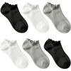6 Paar Kinder Knöchelsocken mit Rüschenbündchen Weiche Atmungsaktive Baumwollmischung Niedrig geschnittene Socken für Kinder im Alter von 5 bis 9 Jahren