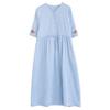 Summer New Fashion Vestidos Women Casual Elegant Cotton Ramie Embroidery Loose Plus Size Vintage Beach Midi Dress M-2XL