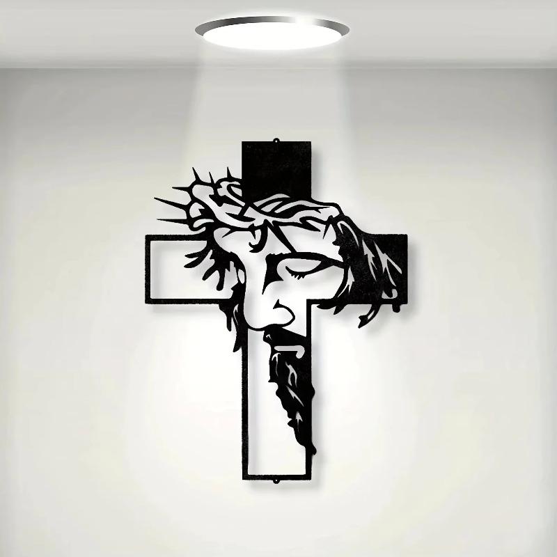 Jesus Kreuz Metallschild Christus Wandkunst Dekor Ostern Wandbehang Kreuz Jesus Statue Jesus Christliches Kreuz Dekoration