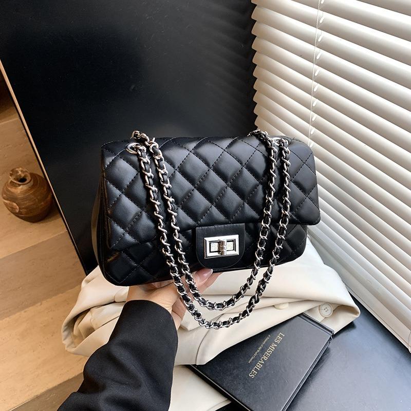 Rhombus small bag, new women's popular versatile chain messenger bag, fashion trend shoulder small square bag
