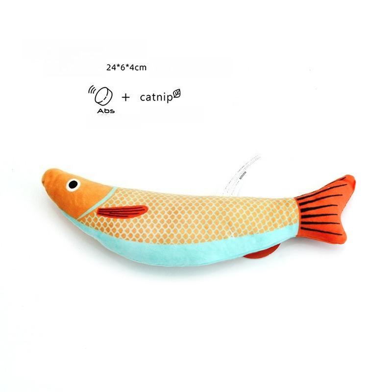 Fish Shape Catnip Cats Toy Soft Bite‑resistant Kitten Plush Toys Stress Relief Interactive Playing Supplies for Indoor Pet Cats