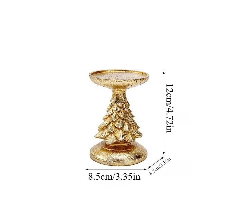 

Golden Christmas Tree Candlestick Stand Candlestick Christmas Decoration Home Desktop Christmas Ornament