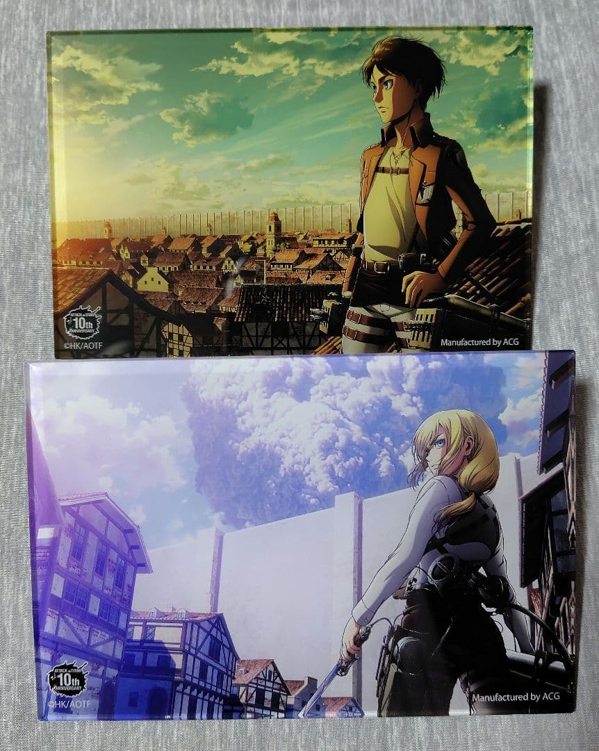 

[USED] Attack on Titan 10th Anniversary Acrylic Postcard Panel (2 Types) Eren and Historia