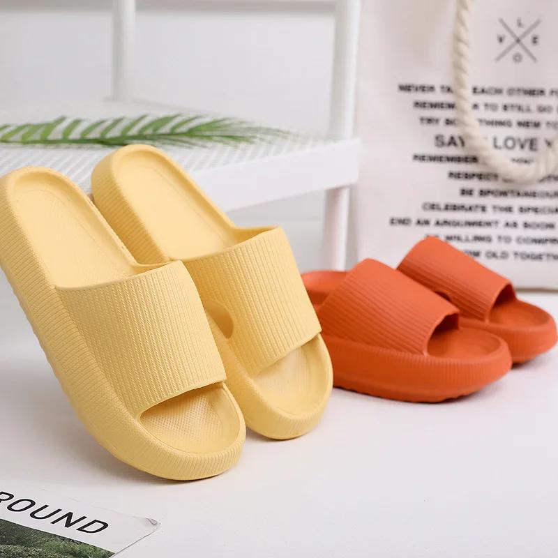

2025 Thick Platform Bathroom Home Slippers Cloud Slippers Women Soft Sole EVA Indoor Slides Sandals Summer Non-slip Flip Flops 44-45 хакі