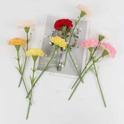 5Pcs Artificial Carnation Realistic Fake Silk Flower Wedding Indoor Home Office Table Centerpiece Faux Flower Decoration Mother's Day Gift