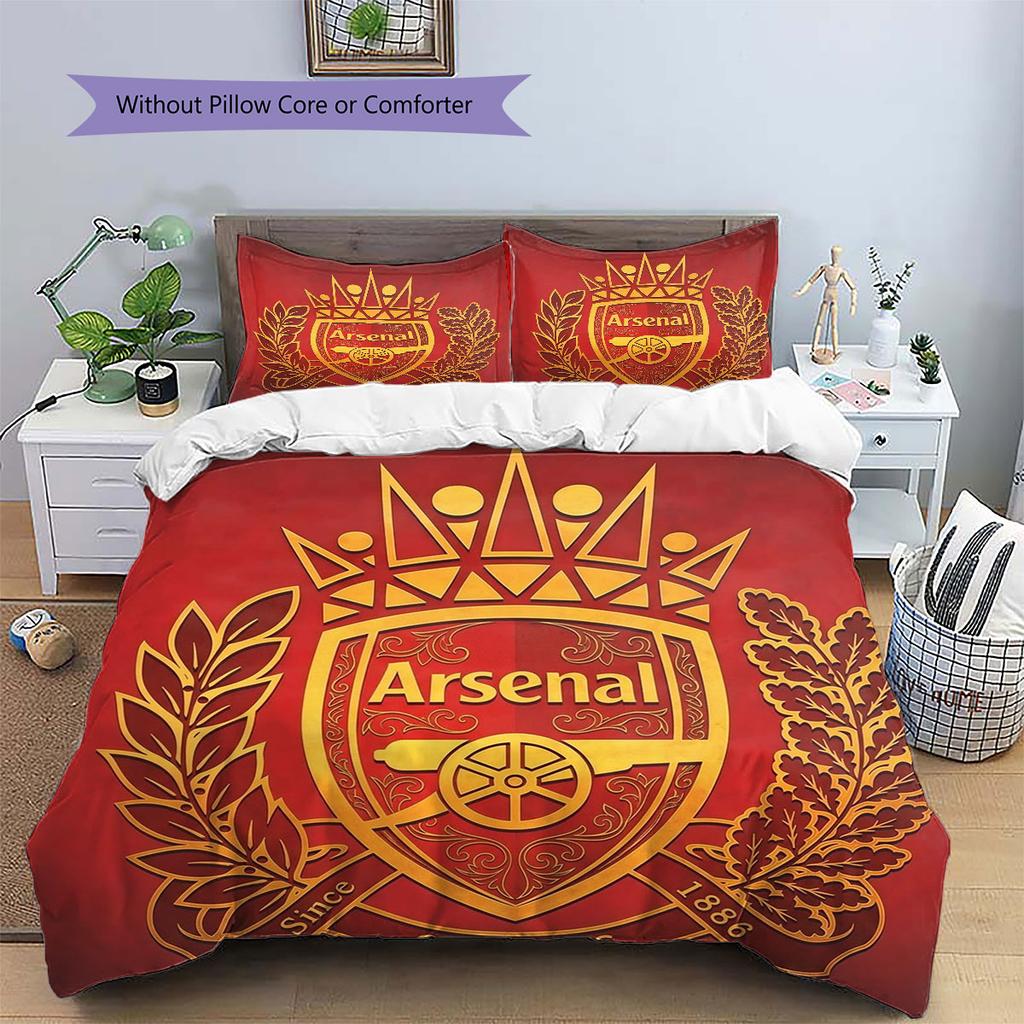 Arsenal F Custom Name Pattern Bedding,Quilt Set Quilt Cover Pillowcase Home Birthday Gift(1 * duvet cover + 2 * pillowcase, without core)
