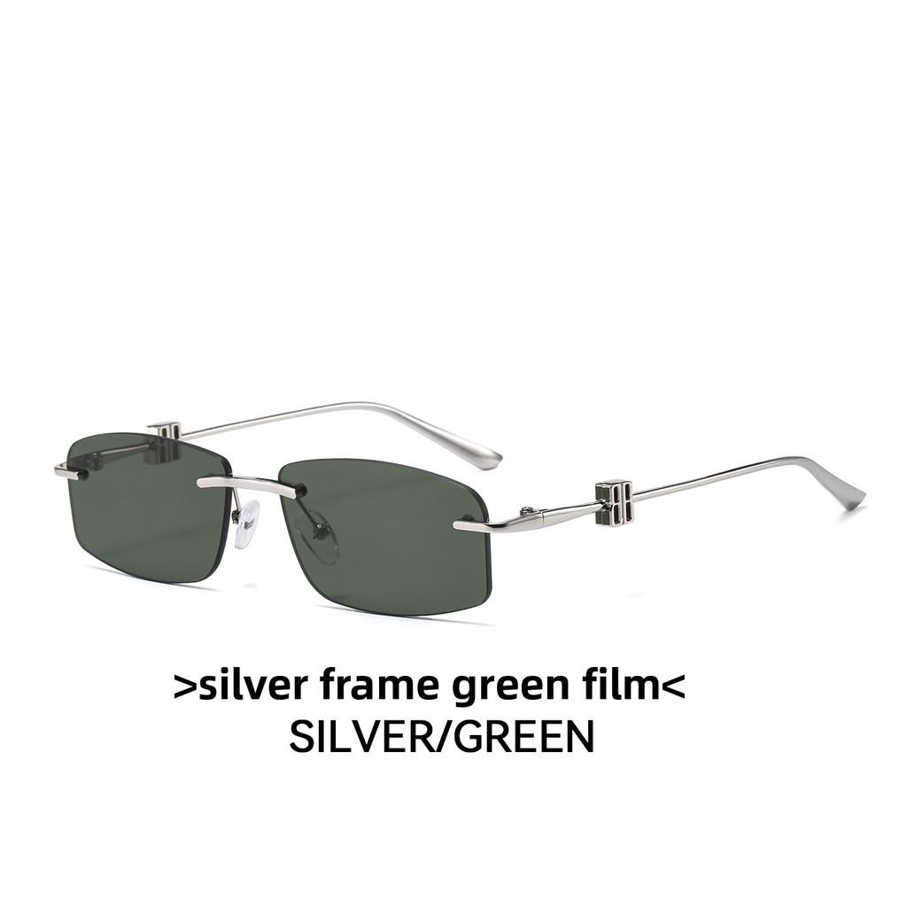 Fashion Unisex Square Frameless Sunglasses With Uv400 Protection For Outdoor Travel