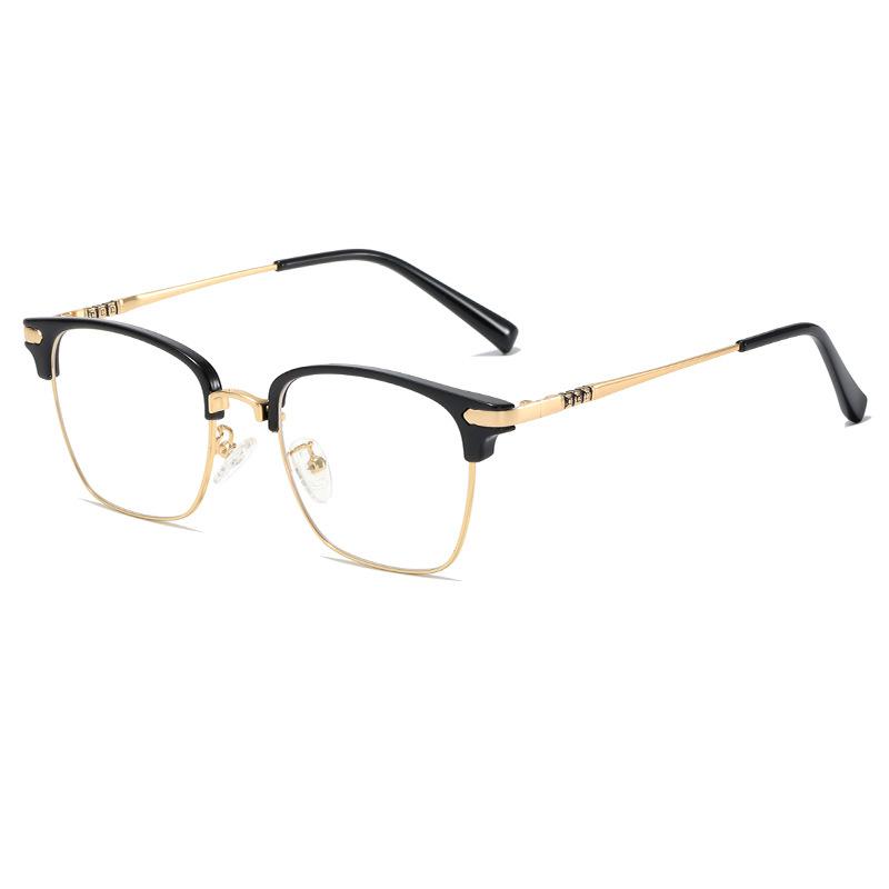 0 -0.5 -0.75 To -6.0 Half Frame Square Prescription Glasses For The Nearsighted Anti Blue Rays Presbyopic Glasses +0.5 To +4.0