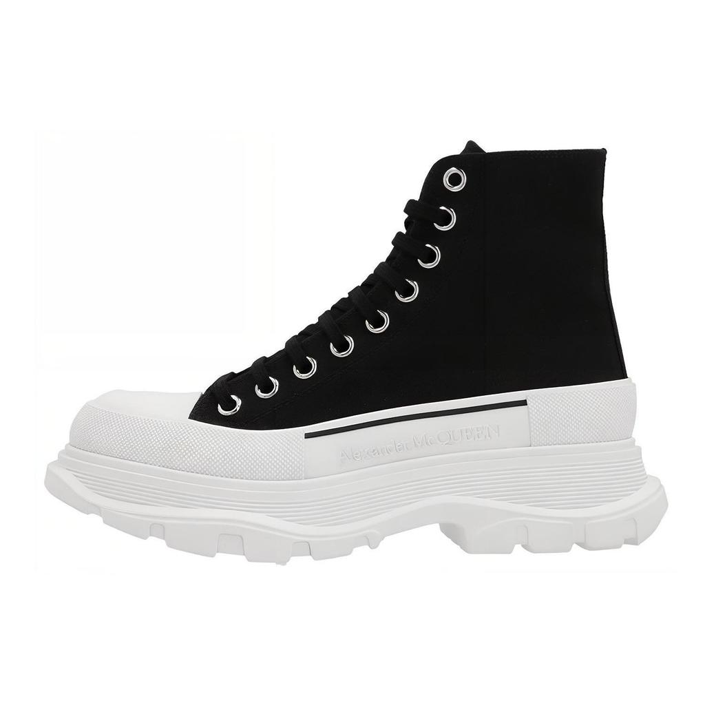 Alexander McQueen Tread Slick Lace Up Boot 'Black White' Women's 611706W4MV21070