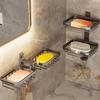 Aluminum Alloy Soap Dish Bathroom Soap Holder With Drain Water Wall Mounted Soap Box Bathroom Accessories