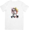 T-shirt unisexe Punk Rock Music pour hommes et femmes en coton de qualité blanc.