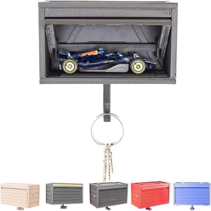 Car Garage Key Holder With Opening Door Fun 3D Printed Key Organizer Wall Mount Easy Installation Key Rack For Entryway