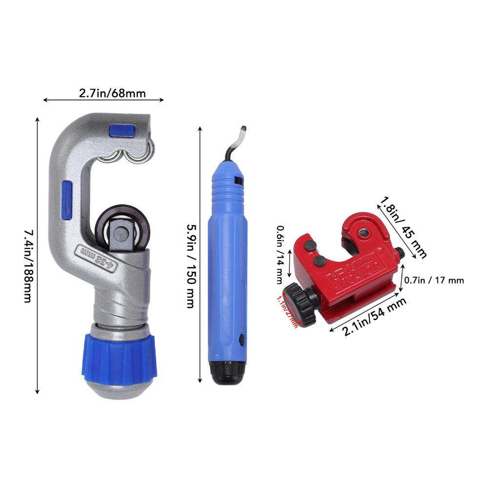 3PCS 3/16in to 2in Pipe Cutter Deburring Set Pipe Cutting Tool  Small Diameter Metal Plastic Tubing