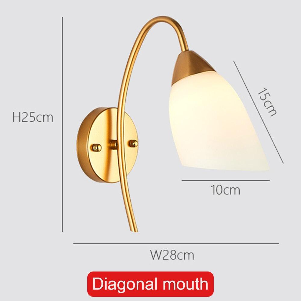

110V 220V Modern LED Wall Lamp Nordic Glass Ball Wall Lights Corridor Bedroom Bedside Living Room Staircase Balcony Wall Sconces Diagonal mouth