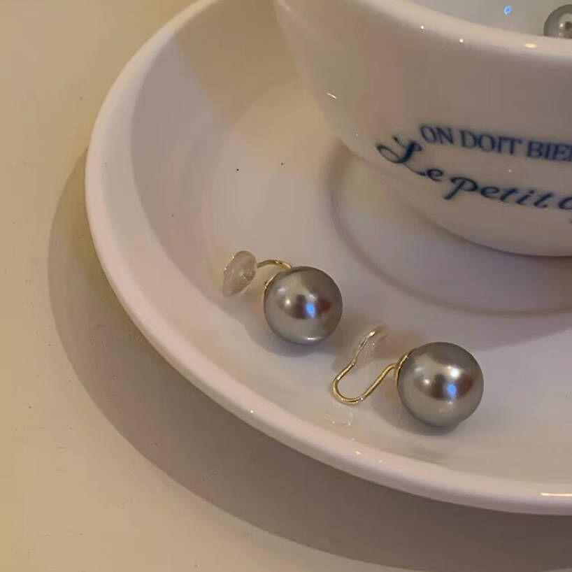 

Серьги-пусеты из серого жемчуга для женщин, для проколотых ушей, в виде диска от комариной спирали, клипсы, уникальные серьги, серьги, ощущение высокого класса