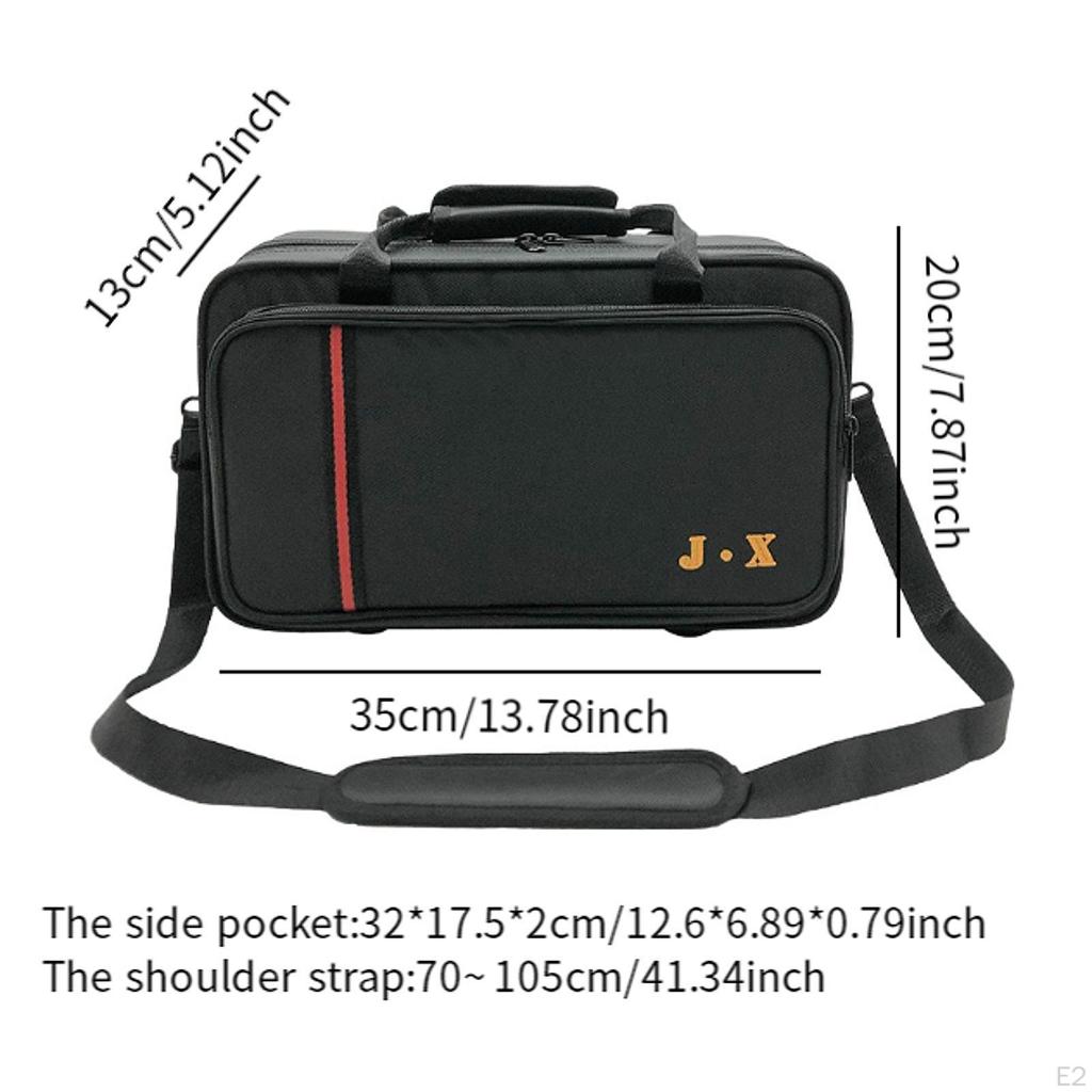 Clarinet Protective Case with Adjustable Straps And Exterior Pocket
