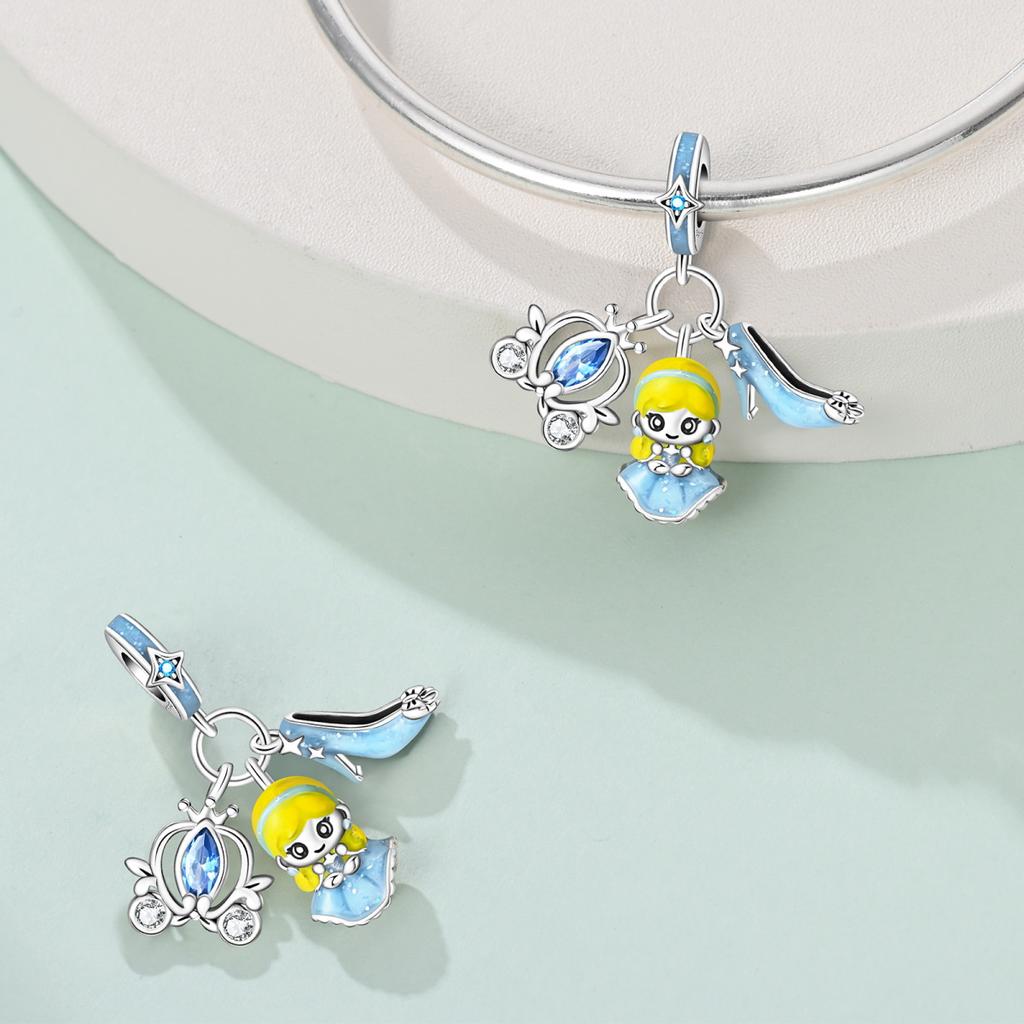 Copper Princess Koala Teddy Unicorn Flower Love Colorful Charms Beads Fitoriginal Bracelets Diy Day Women Jewelry Gift