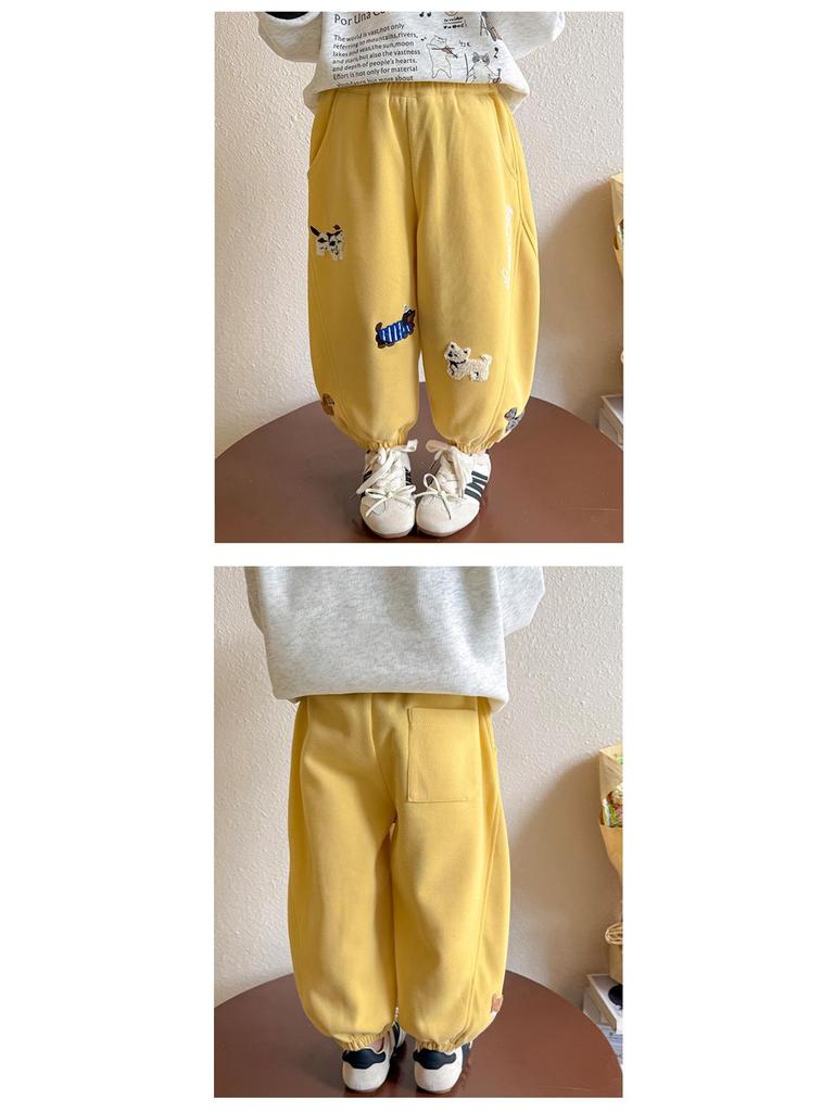 Girls' Fashionable Embroidered Sweatpants for Spring & Autumn 2025
