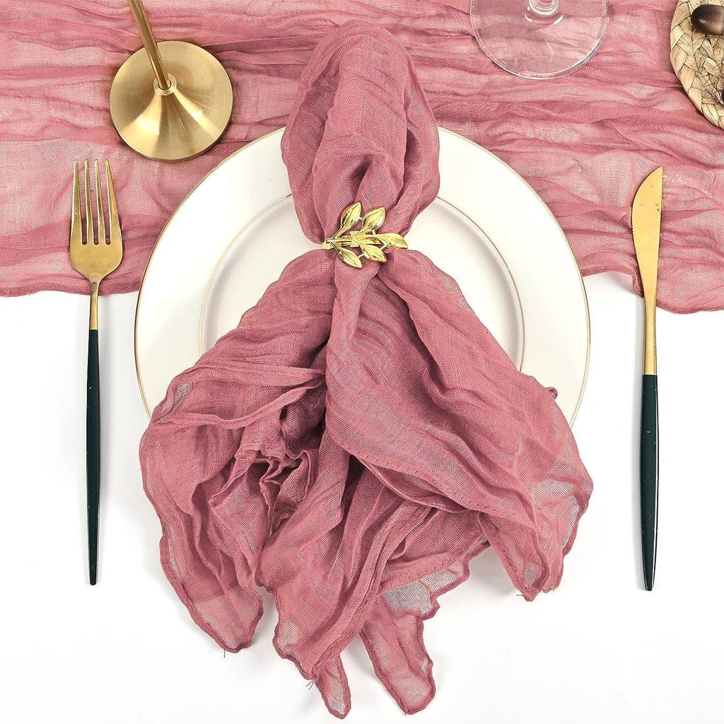 Wrinkled Polyester Crepe Cloth Napkin with Decorative Pleats for Weddings and Parties