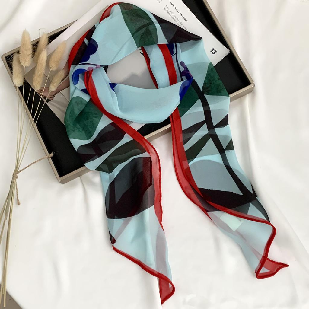 Scarf for Women Versatile Neck Flower Scarf Versatile Striped Headband Hairband Scarf