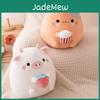 Peluche Mignonne de Vache Chat Dessin Animé Oreiller Animal en Peluche Doux Décor Fraise 32cm de Hauteur