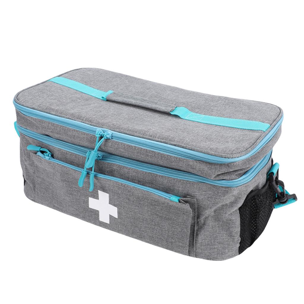 First Responder Bag Medication Carrying Case Emergency Supplies Storage Bag for Car Home Office Outdoor Grey 18x23x40cm
