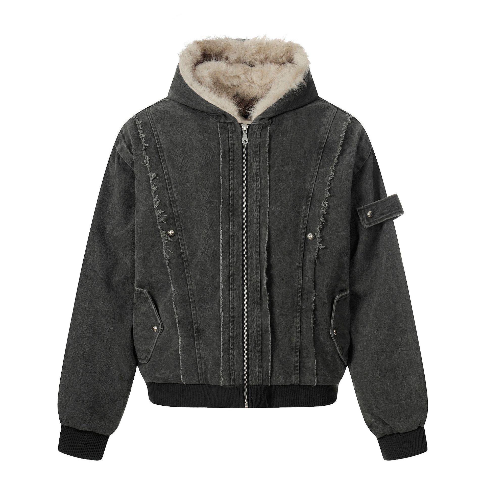 Yishe 2025 Зимняя Ретро Уличный Стиль Свободная Повседневная Куртка XL