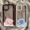 Funny Cartoon Pig Dog Couple Phone Case For iPhone 16 15 14 13 11 Pro Max 12 Mini 7 8Plus Animal Shockproof Clear Hard Cover Bag