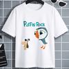 Schattig Puffin Rock Vogel Karakter Print Kinder T-shirt met Ronde Hals en Korte Mouwen