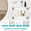 Suction Cup Bathroom Shelf No Drilling Shower Caddy Clear with 4 Hooks No Drilling Wall Shampoo Conditioner Soap Organizer