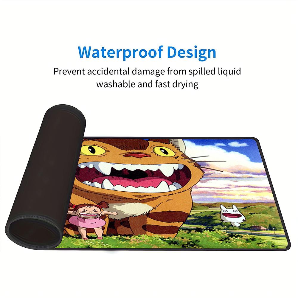 Tapis de souris de jeu grand format Totoro l'aventureux Base en caoutchouc antidérapante Tapis de bureau étanche pour bureau PC portable