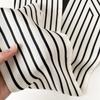 Top Chic Customizable High-End Korean Style Summer Dress Waist Belt Long Satin Neck Scarf for Women Black And White Stripes
